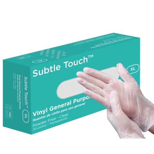 Subtle Touch Vinyl Gloves Powder Free, Clear, Extra Large